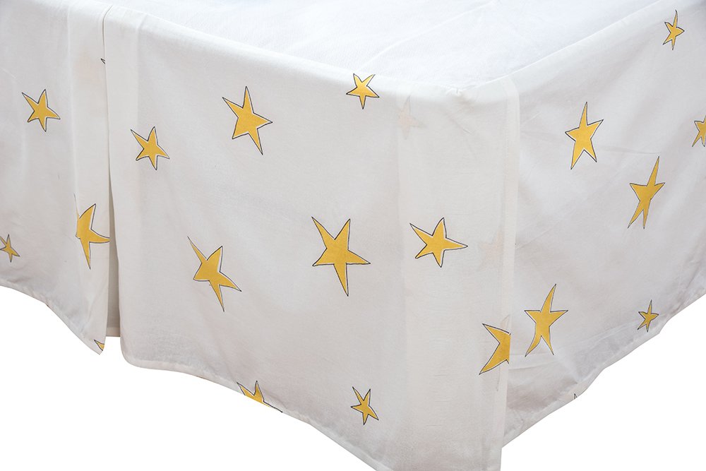 Rizzy Home | Bs1490 | Bed Skirt | 54'X79' White Stars