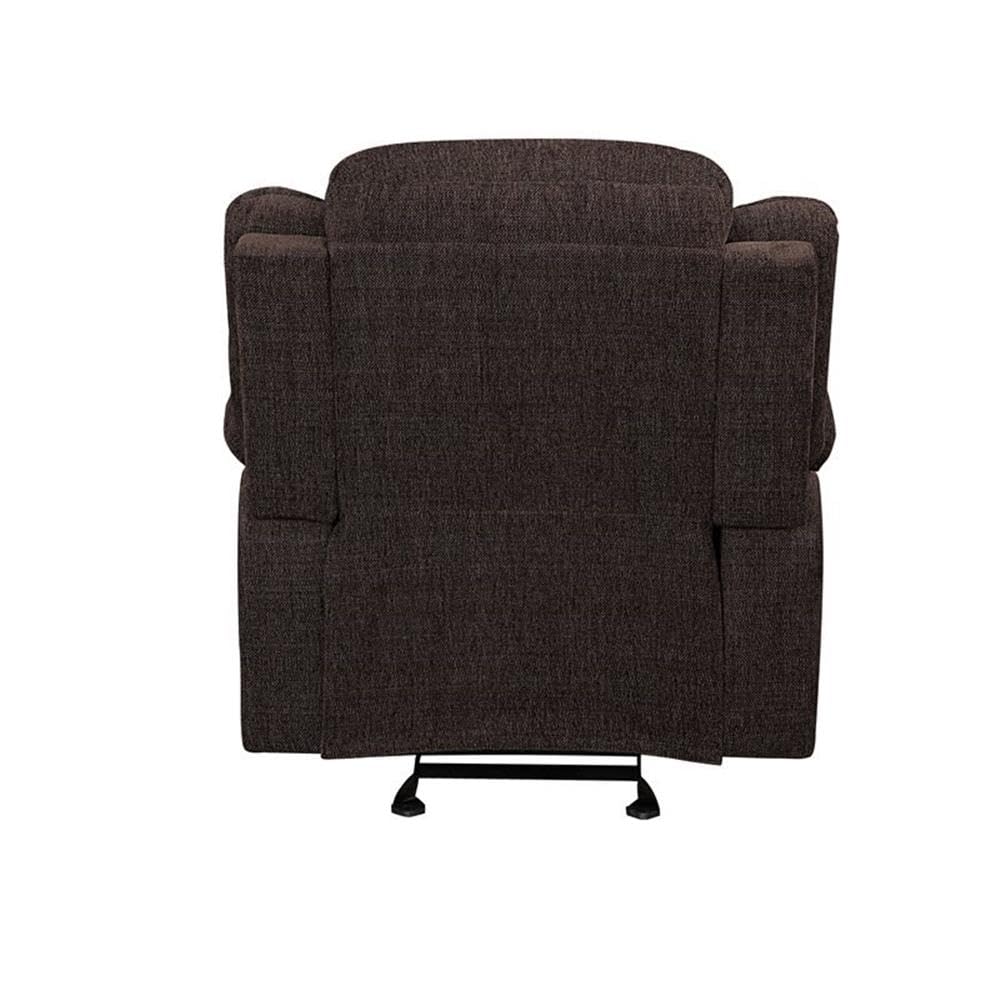 Acme Madden Chenille Upholstered Glide Recliner in Brown
