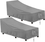 Outdoorlines Outdoor Waterproof Patio Chaise Lounge Chair Cover - Uv Resistant Lounger Covers Heavy Duty Weatherproof Patio Sofa Furniture Covers, 2 Packs, 84Wx32Dx32H Inches, Gray