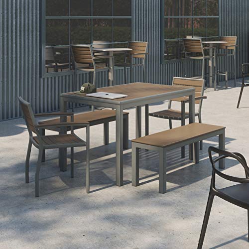 Olio Designs Series Ivy Patio Bench, Mocha/Silver