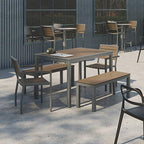 Olio Designs Series Ivy Patio Bench, Mocha/Silver