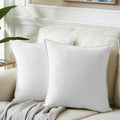 Fancy Homi 2 Packs Pure White Decorative Throw Pillow Covers 18X18 Inch, Super Soft Faux Suede Decor Square Pillow Covers, Solid