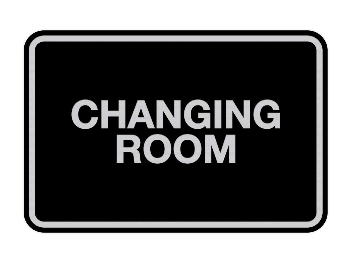 Signs Bylita Classic Changing Room Sign (Black/Silver) - Small