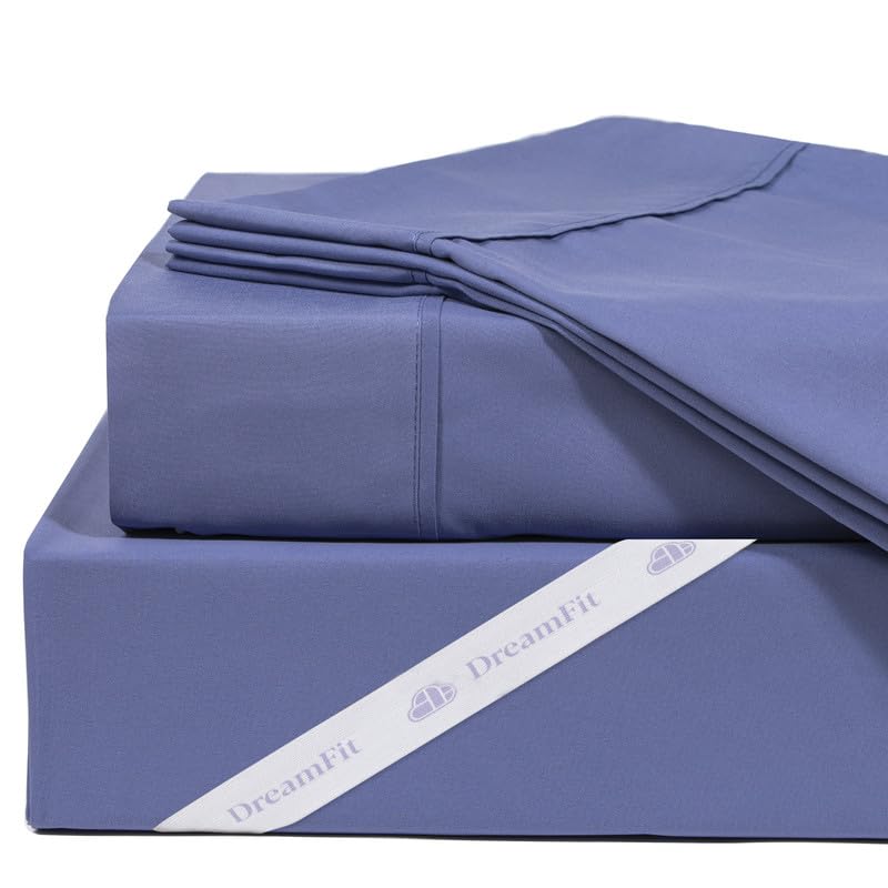 Dreamfit Dreamcool 100% Pima Cotton Sheets With Elastic Corner Straps 20 Inch Extra Deep Pocket Crafted In Usa Bedding Guarantee