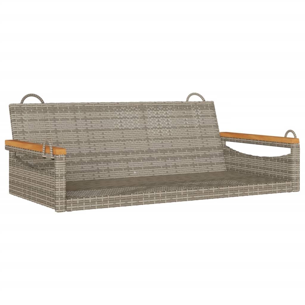 vidaXL Swing Chair Grey 109x62x40cm Resin Braided