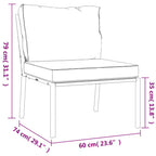 vidaXL 5 Piece Patio Lounge Set with Sand Cushions Steel
