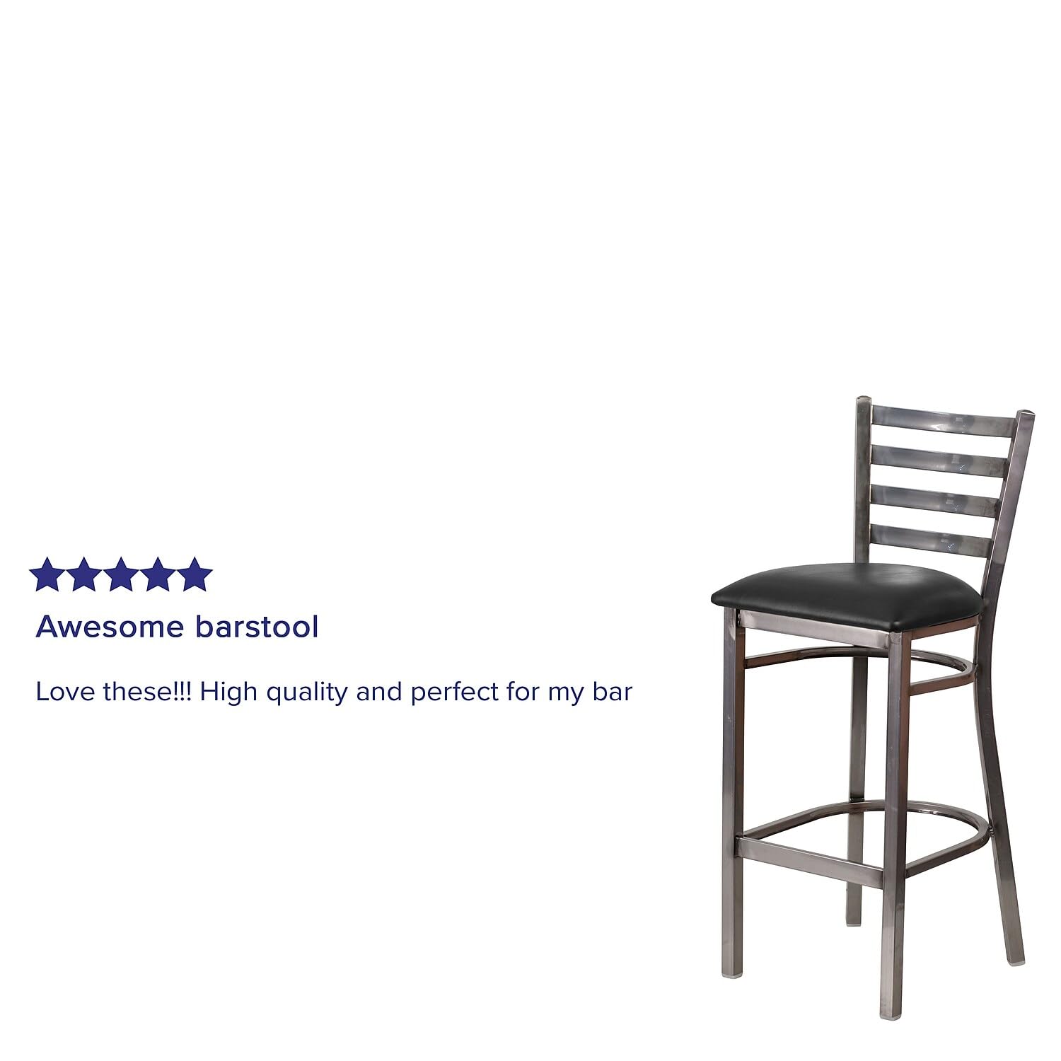 Flash Furniture HERCULES Series Black Slat Back Metal Restaurant Barstool - Walnut Wood Back, Black Vinyl Seat