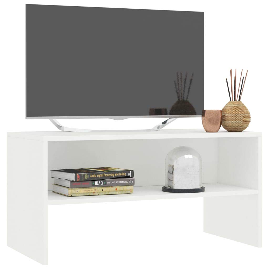 vidaXL TV Stand, TV Unit for Living Room, Sideboard with Compartment, Entertainment Center Media Unit Cupboard, Modern Style, White Engineered Wood