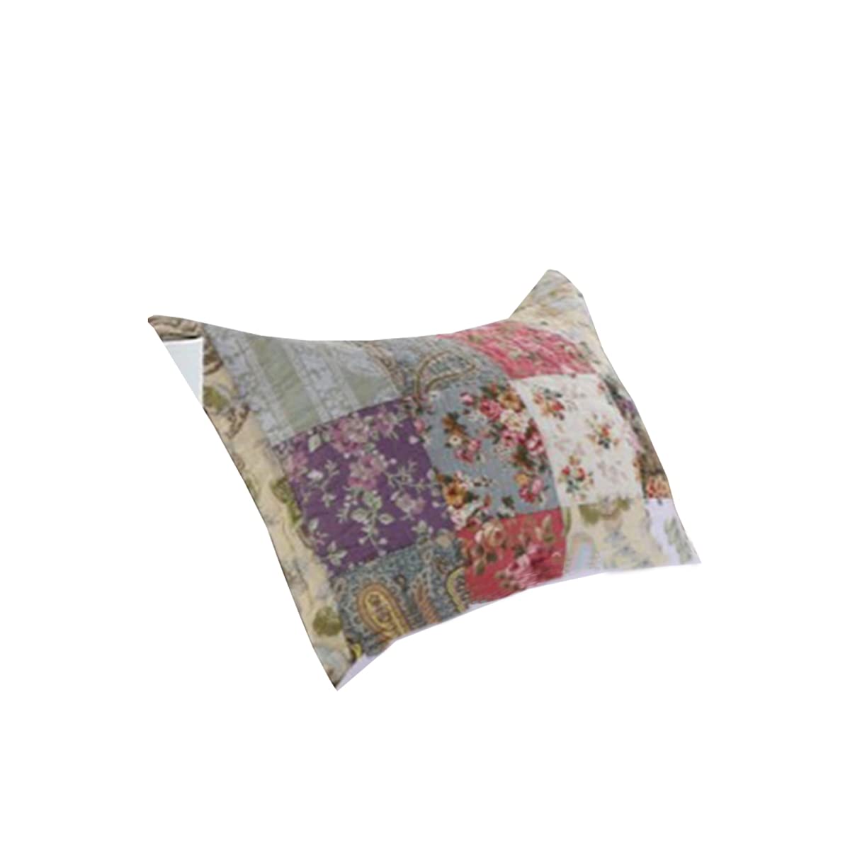 Benzara Bm14951 Eiger Fabric Sham With Jacobean Prints, Multi Color - Standard Size