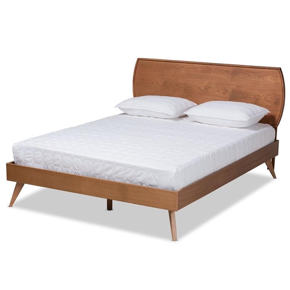 Baxton Studio Aimi Walnut Brown Finished Wood Queen Size Platform Bed