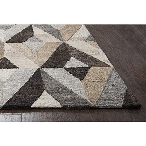 Rizzy Home Makalu 5' X 8' Geometric Gray/Natural Hand-Tufted Area Rug