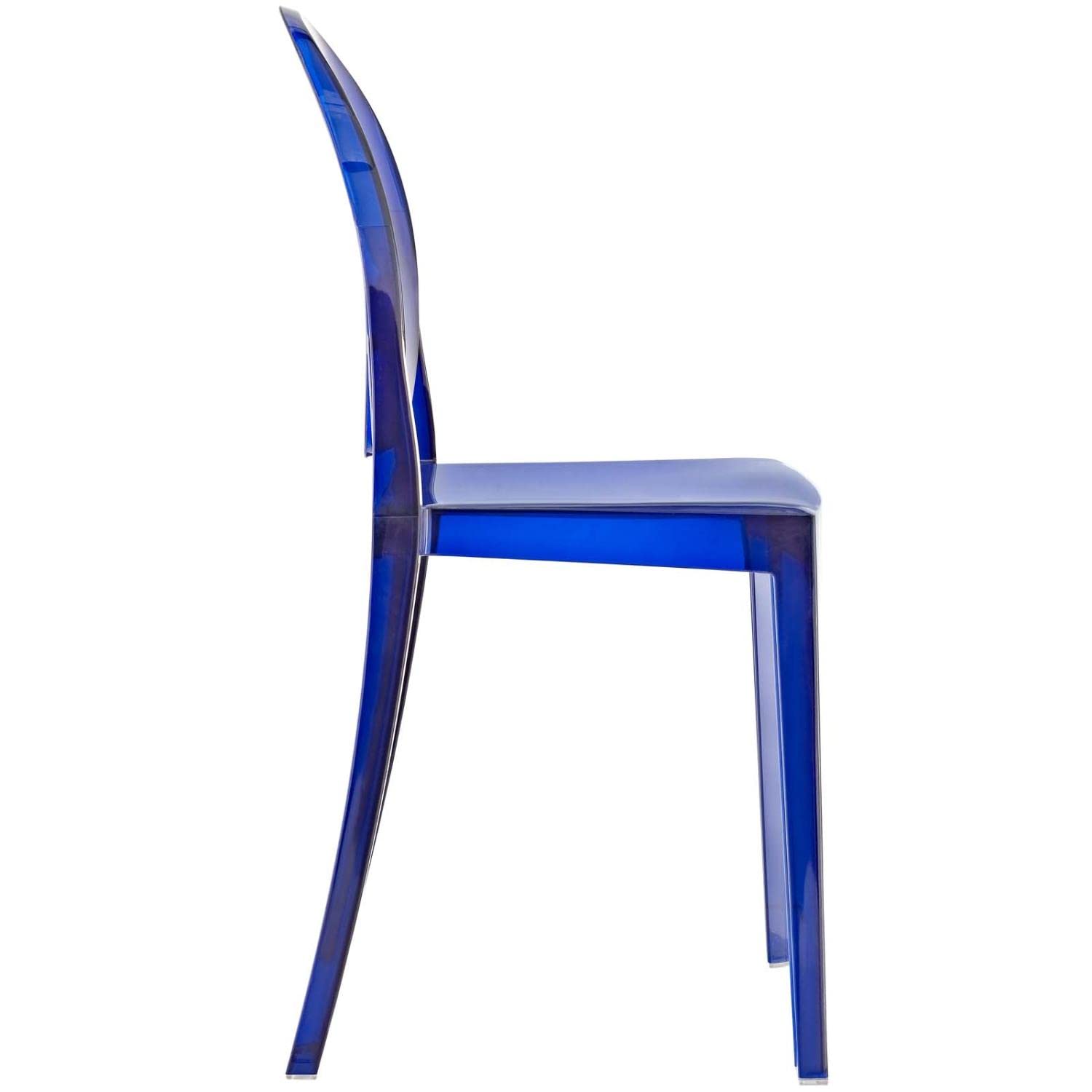 Modway Casper Modern Acrylic Stacking Four Dining Armchairs In Blue