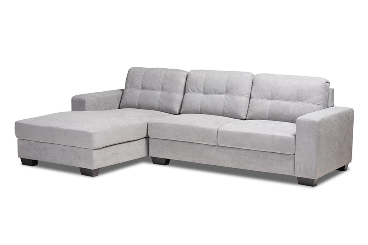 Baxton Studio Langley Sectional Sofa with Left Facing Chaise - Thumbnail 3
