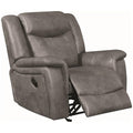 Coaster Conrad Motion Glider Recliner Light Grey Grey/Contemporary/Black