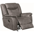 Coaster Conrad Motion Glider Recliner Light Grey Grey/Contemporary/Black