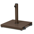 VredHom Patio Umbrella Base 40lbs Outdoor Umbrella Stand with Wheels, Heavy Duty Square Concrete Stand Market Umbrella, Brown
