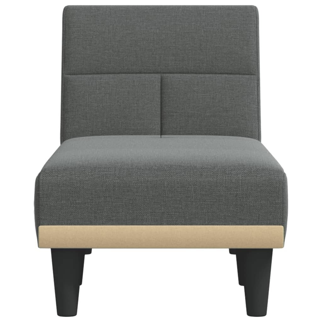 vidaXL Modern Reclining Chaise Longue in Dark Gray – Fabric Upholstery with Sturdy Plywood Frame for Living Room/Bedroom, Adjustable Positions, Comfortable Foam-Fill Bed
