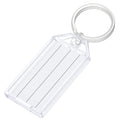 Uniclife 20 Pieces Key Tags 2 Inch Plastic Key Chain Tags With Ruled Blank Paper Labels Transparent Covers And Split Rings Sturd
