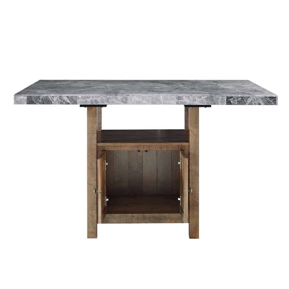 Steve Silver Grayson Gray Marble 6pc Counter Dining Set - Thumbnail 2