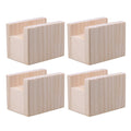 Yibuy 4Pcs 10x7x8.5cm Wood Cube Furniture Storage Riser Lifters Groove