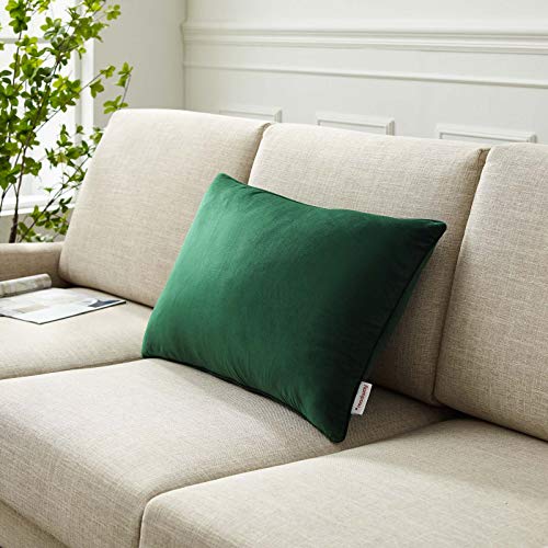 Modway Enhance Lumbar Performance Velvet Accent Throw Pillow, 16&quot; X 24&quot;, Green