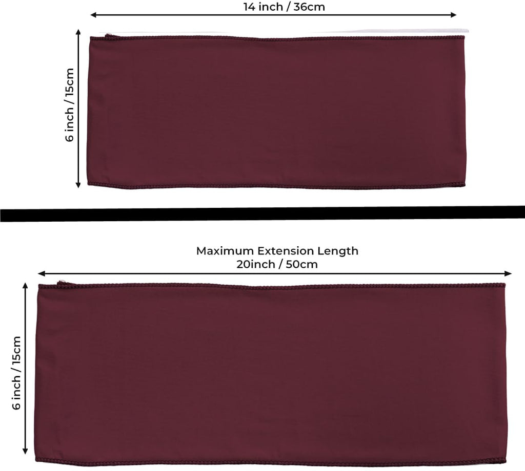Mds Pack Of 25 Spandex Chair Sashes Bow Sash Elastic Chair Bands Ties Without Buckle For Wedding And Events Decoration Spandex Slider Sashes Bow - Burgundy