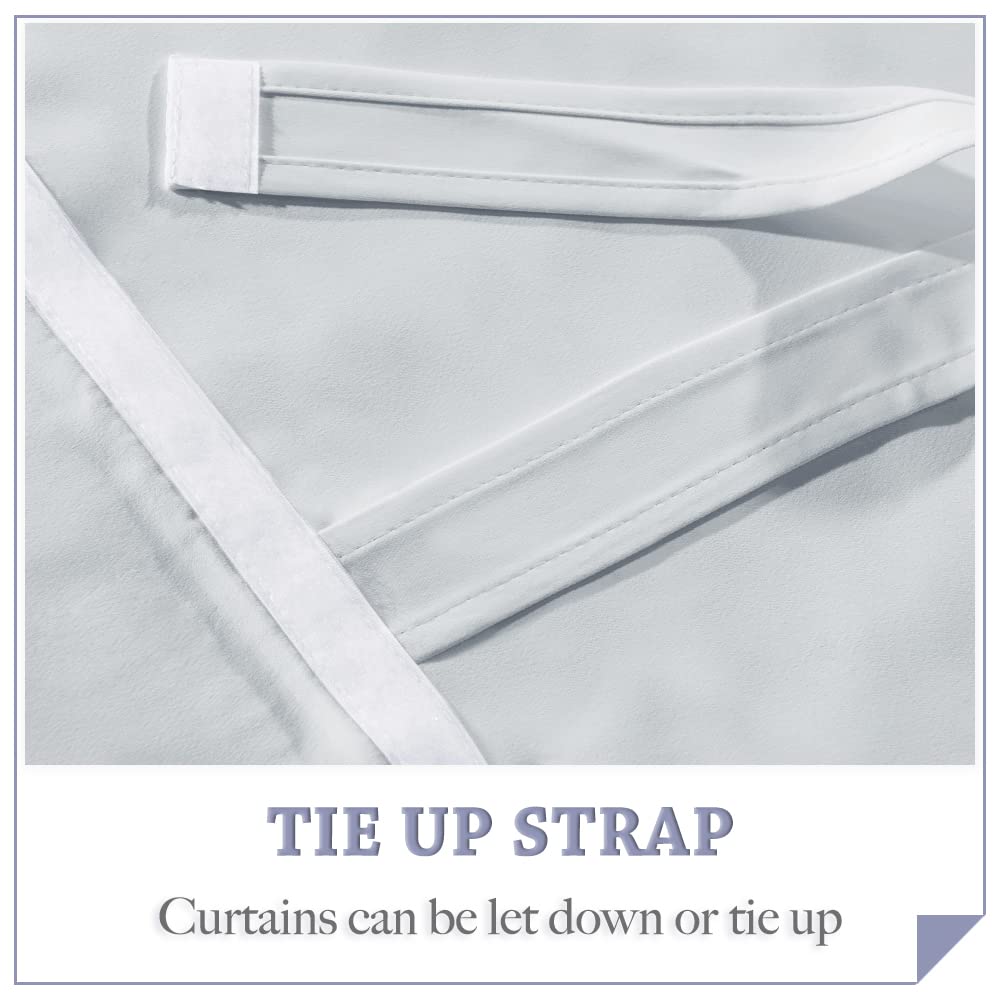 Ryb Home Blackout Door Curtains 2 Panels Set, Privacy Insulating Glass Window Door Blind Shdes For French Door Nana Door Sidelight Door Office, W 26 X L 72, Greyish White