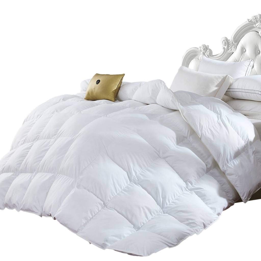 Full Size, Luxury 1200 Thread Count Year Round Super Soft 100% Egyptian Cotton White Down Alternative Comforter Duvet, White Sol