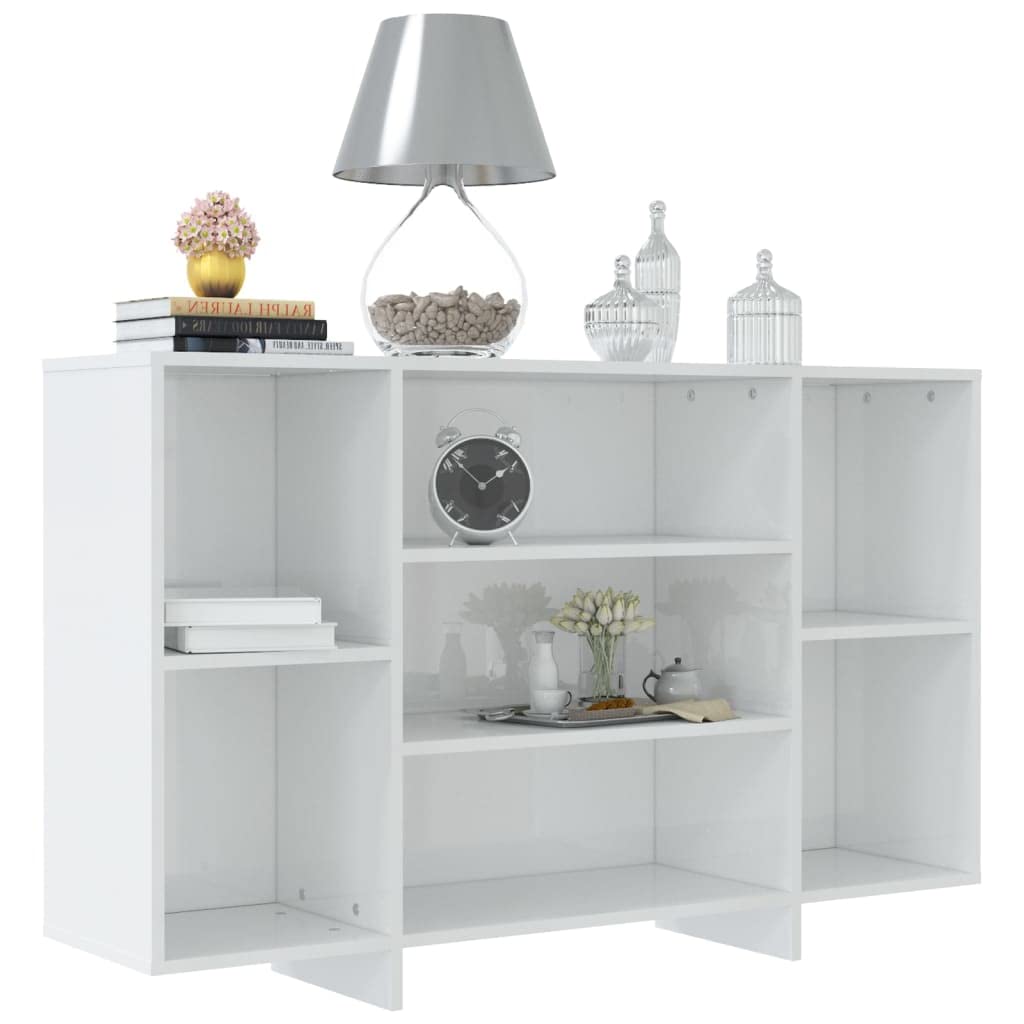 vidaXL Sideboard High Gloss White 47.2&quot;x11.8&quot;x29.5&quot; Chipboard