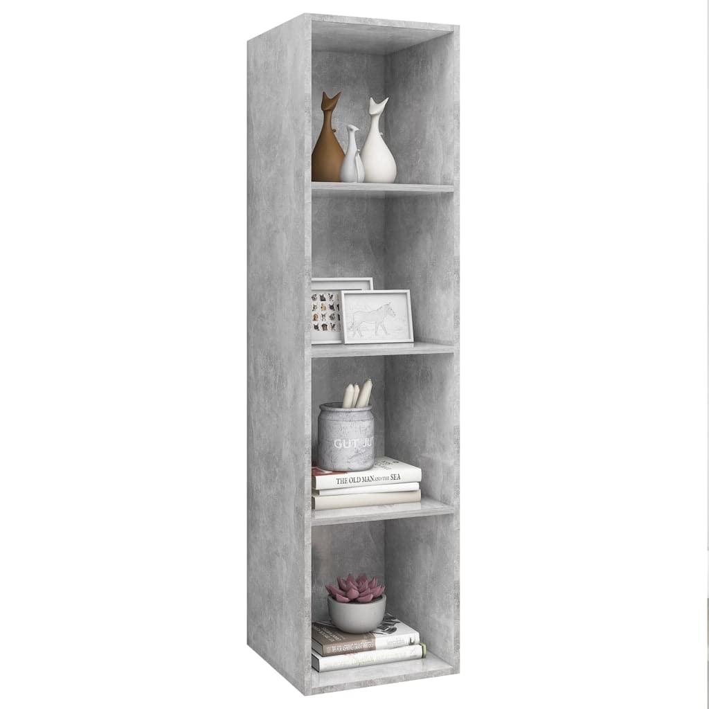 vidaXL Wall-mounted TV Cabinet Concrete Gray 14.6&quot;x14.6&quot;x56.1&quot; Chipboard