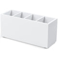 Bivvclaz Pencil Pen Holder For Desk, Wooden Office Desk Organizers And Accessories With 4 Slots For Countertop, Makeup Brush Hol