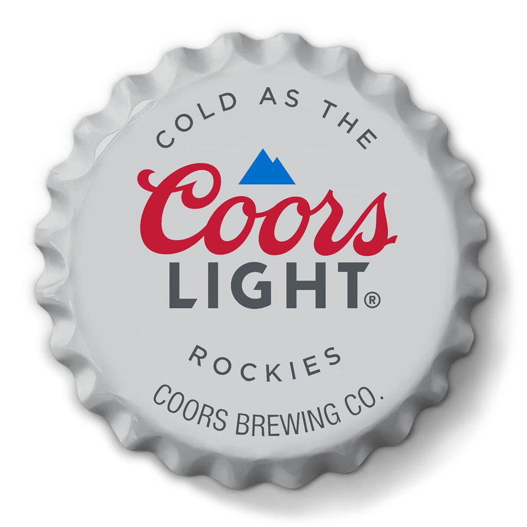 Desperate Enterprises Coors Light Stamped Shape Bottle Cap - Premium Aluminum Sign - Made in USA - 18'' Round
