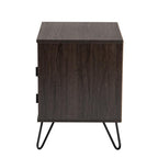 Baxton Studio Glover Modern and Contemporary Dark Brown Finished Wood and Rose Gold-Tone Finished Metal 2-Drawer Nightstand