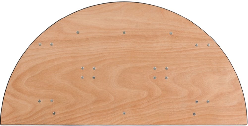 Flash Furniture 48 Inch Half-Round Wood Folding Banquet Table, Black/Natural