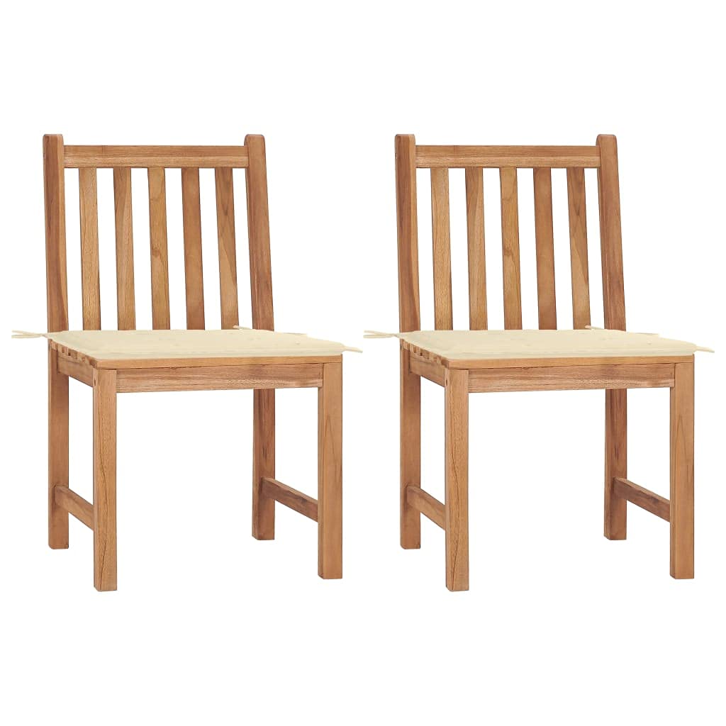 vidaXL Solid Teak Wood Patio Chairs