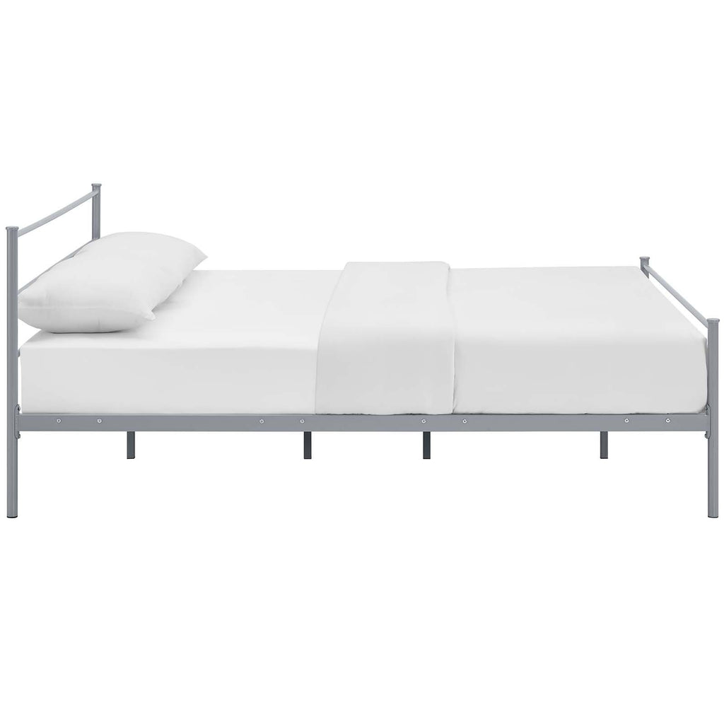 Modway Alina Queen Size Platform Bed Frame With Headboard In Gray
