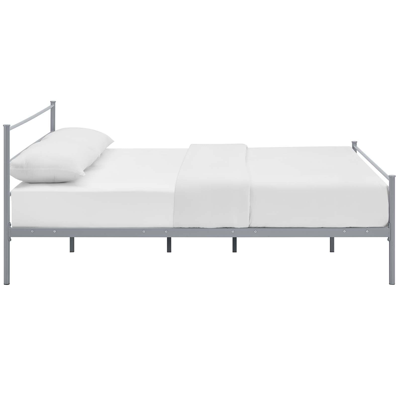 Modway Alina Queen Size Platform Bed Frame With Headboard In Gray