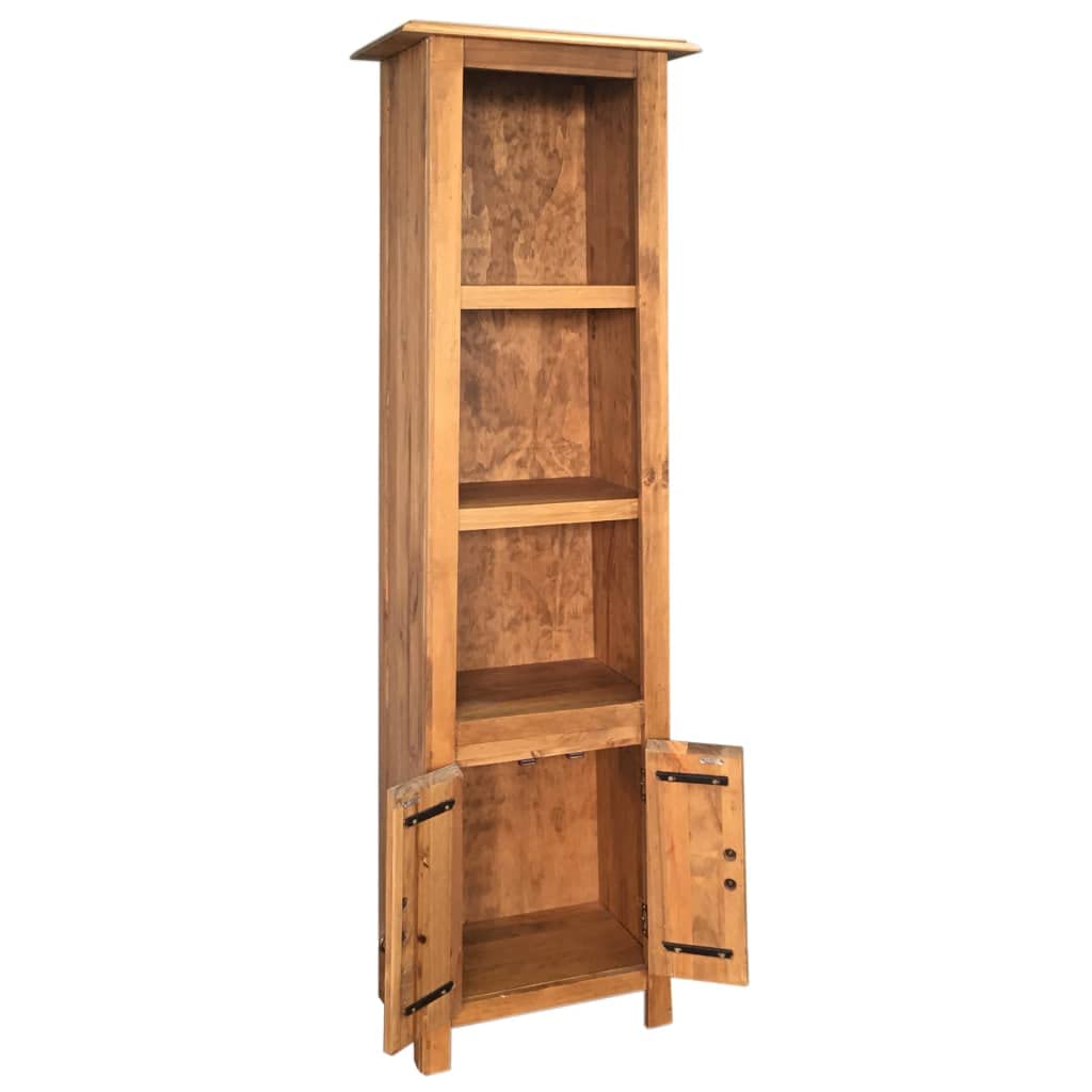 vidaXL Freestanding Bathroom Cabinet - Retro-Style, Solid Pinewood Storage Unit with 2 Shelves & 1 Compartment, Perfect for Bathroom, Bedroom, & Living Room