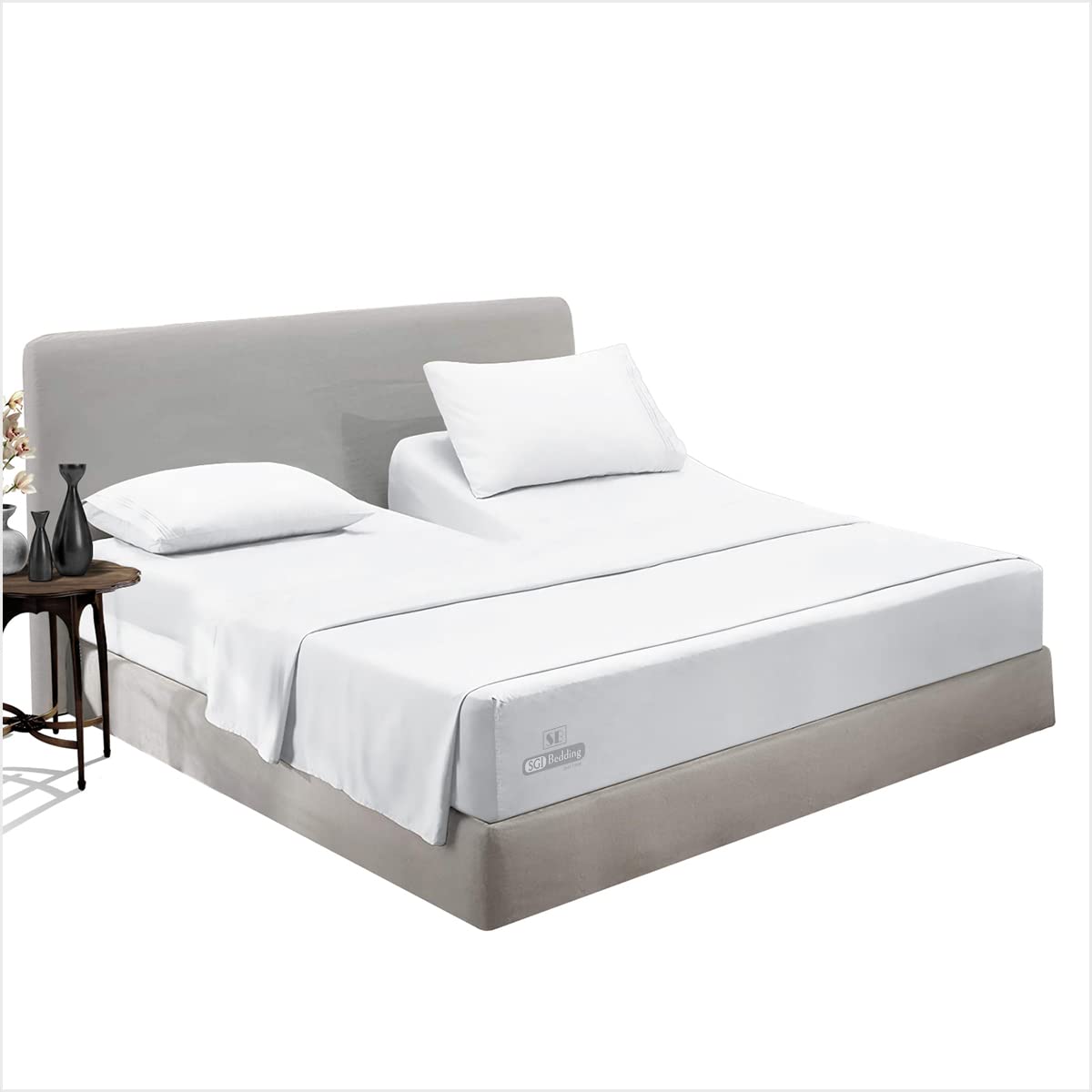 Sgi Bedding 32' Queen Split Top Flex Head Sheet Set 1800 Microfiber Threads Flex Top Sheet For Adjustable Bed 4 Pcs Sheet Set 1