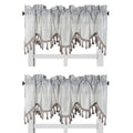 Solid Faux Silk Swag Waterfall Cascade Ascot Window Curtain Valance W/Tassels Trim 55' X18' Wave (2, Silver Gray)