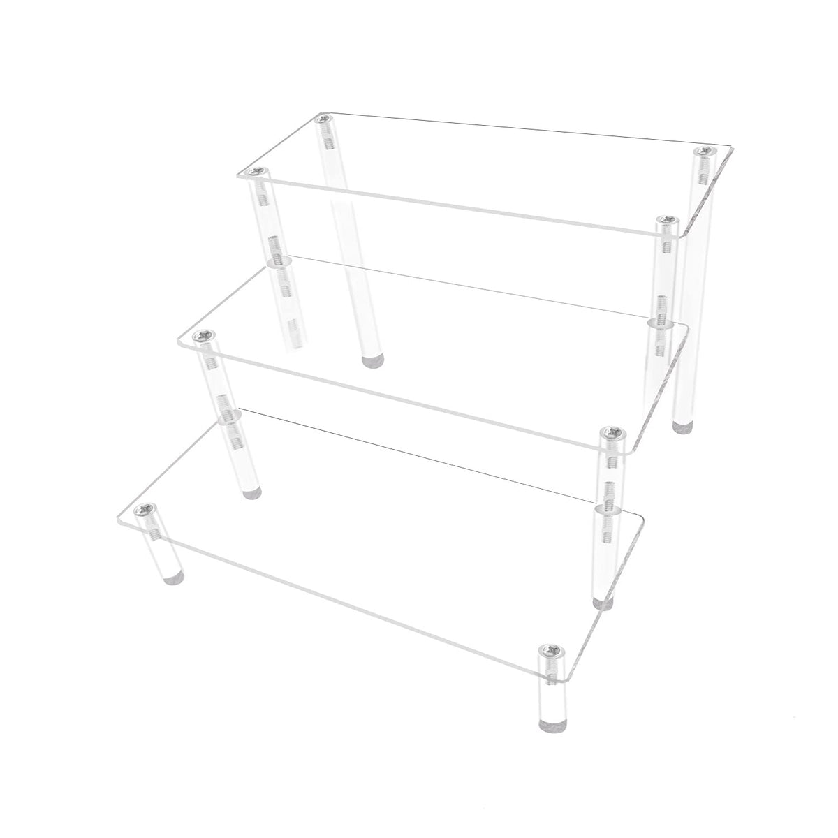Acrylic Display Risers,Clear Display Risers Stand Small Mini Shelf 3 Tiered Cupcake Stand for Food Desserts Stand Shelves for Pa
