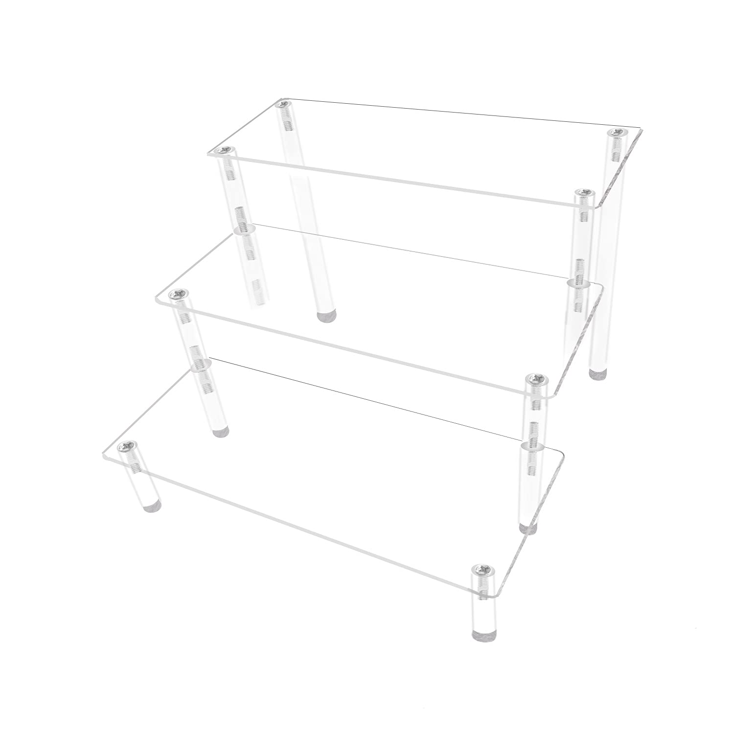 Acrylic Display Risers,Clear Display Risers Stand Small Mini Shelf 3 Tiered Cupcake Stand for Food Desserts Stand Shelves for Pa