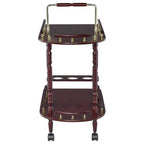 Coaster Home Furnishings Palmer 2-Tier Serving Cart Merlot and Brass
