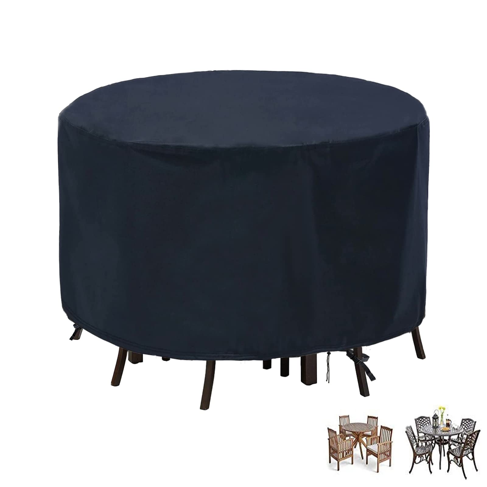 Pomer Patio Furniture Covers, 72Inch Round Bar Height Table Chair Set Cover Waterproof Outdoor Table Cover For Garden Furniture