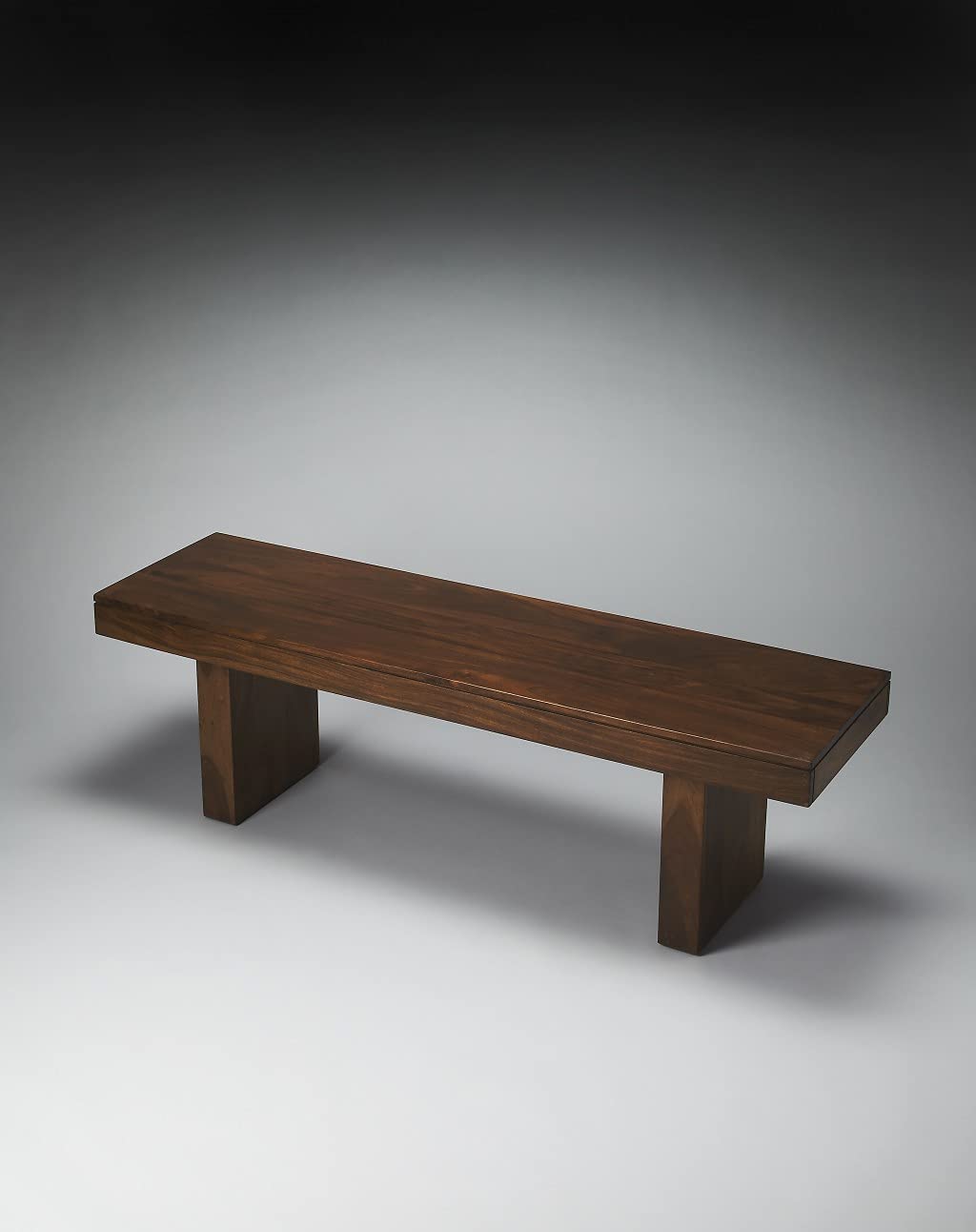 HomeRoots Dark Brown Sheesham Wood Solids Modern Chunky Solid Wood Bench