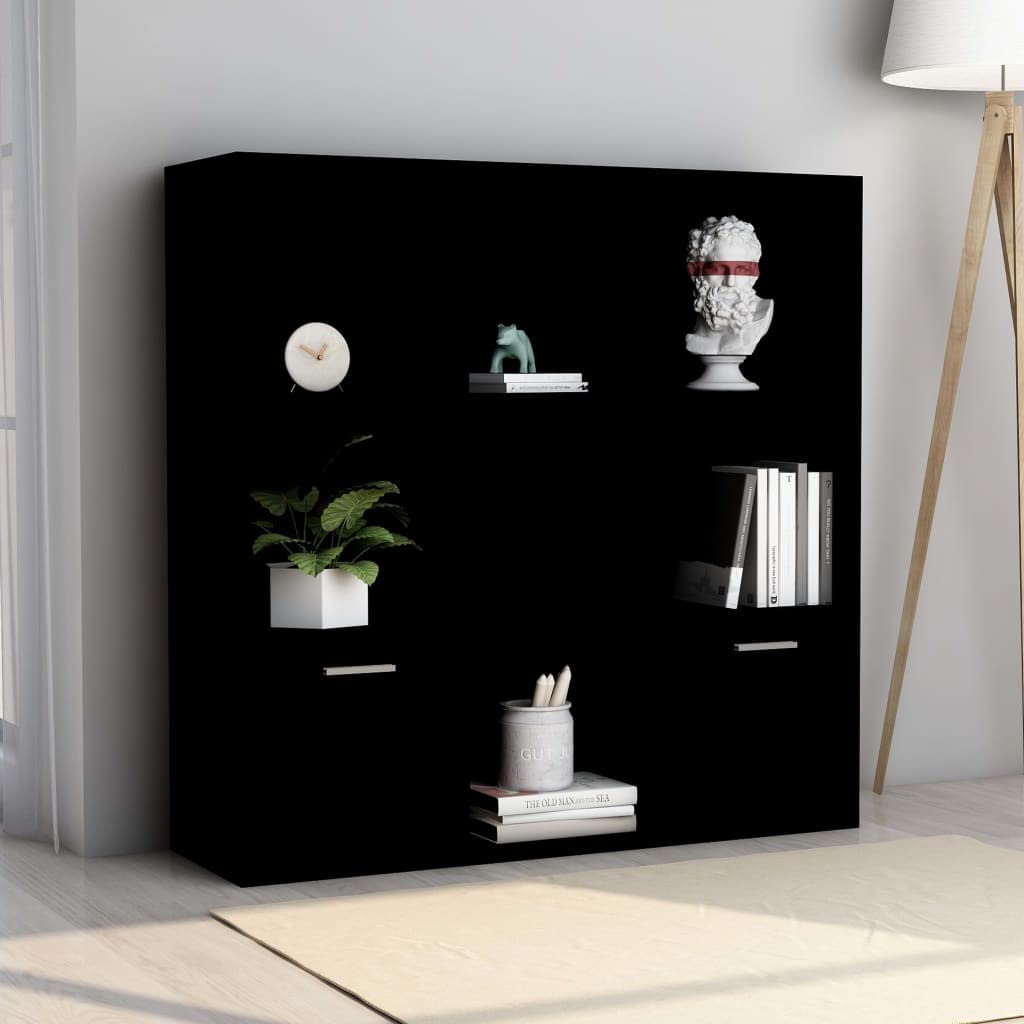 vidaXL Book Cabinet Black 38.5&quot;x11.8&quot;x38.5&quot; Chipboard