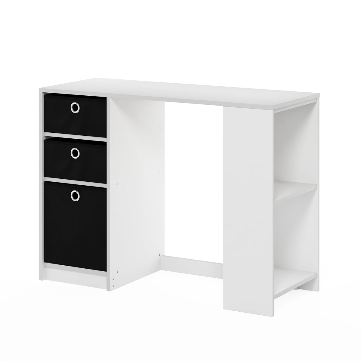 Furinno Jaya Modern Computer Study Desk, White/Black