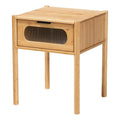 Baxton Studio Naresh Natural Brown Bamboo Wood 1-Drawer End Table