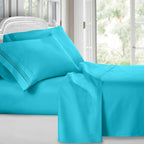 Clara Clark Twin Xl Sheets Set, Deep Pocket Bed Sheets For Twin Xl Size Bed - 3 Piece Twin Xl Size Sheets, Extra Soft Bedding Sheets & Pillowcases, Beach Blue Sheets Twin-Xl