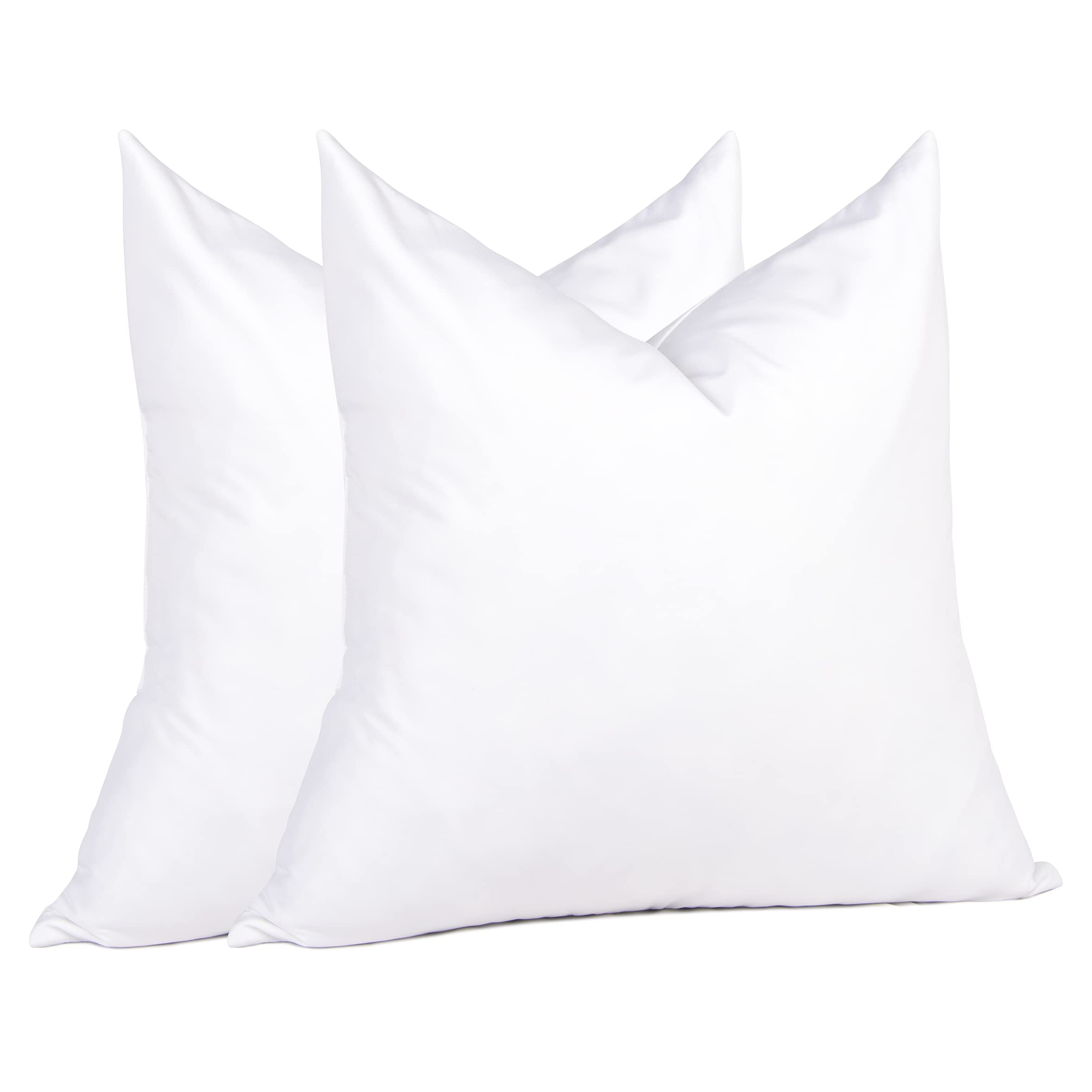 Puredown 18 X 18 Decorative Feather Down Throw Pillow Inserts (Set Of 2, White) For Sofa, Couch, Bed, Machine Washable